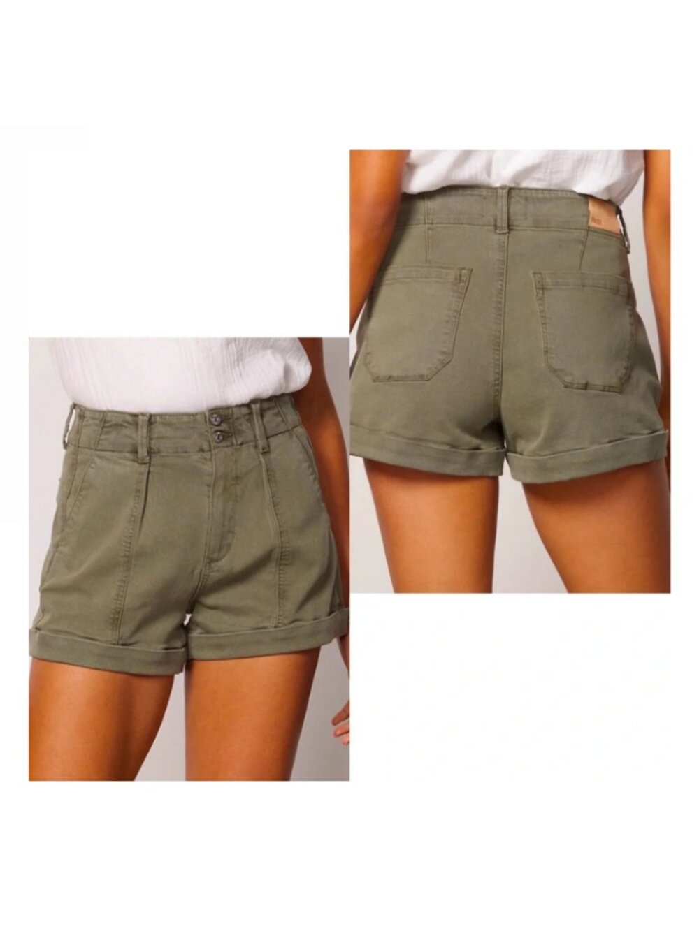 Paige Brooklyn Cuffed Shorts Vintage Green Medium